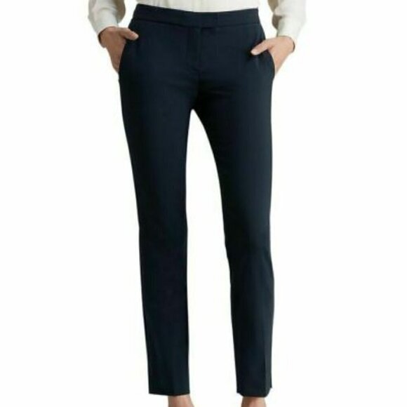 Theory Ibbey 2 Admiral Crepe Slim Leg Trouser Pant Blue 6 business work office - Picture 1 of 10